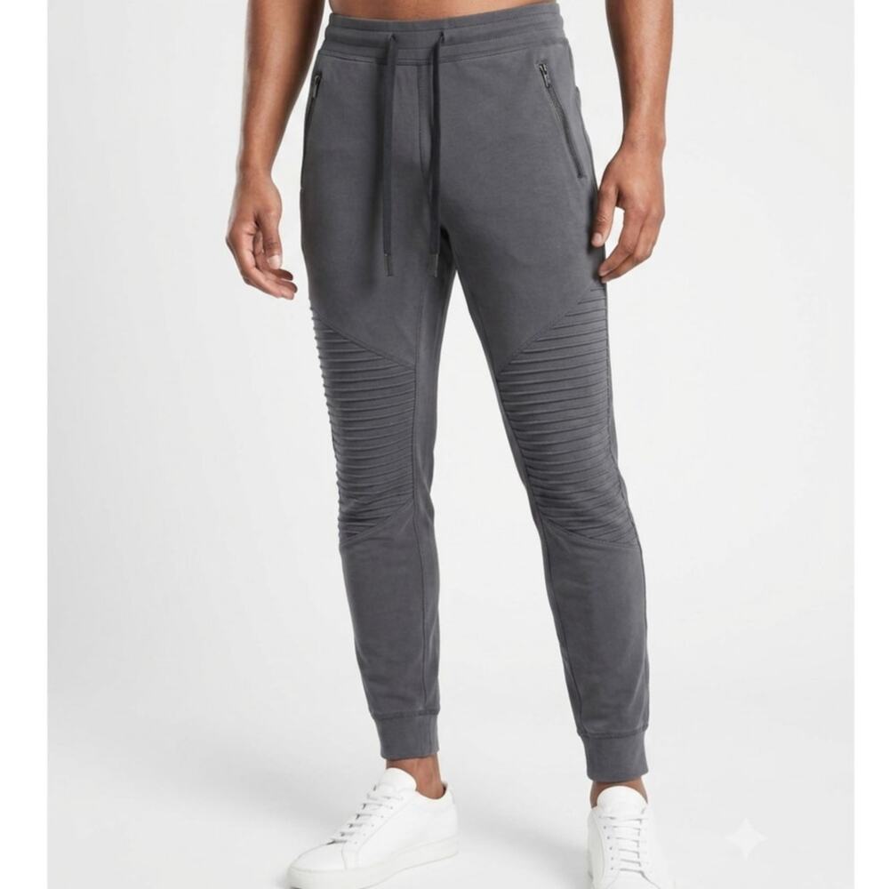 Alo Yoga Urban Moto Sweatpants Womens XS Dark Gray Ribbed Knee Panels
